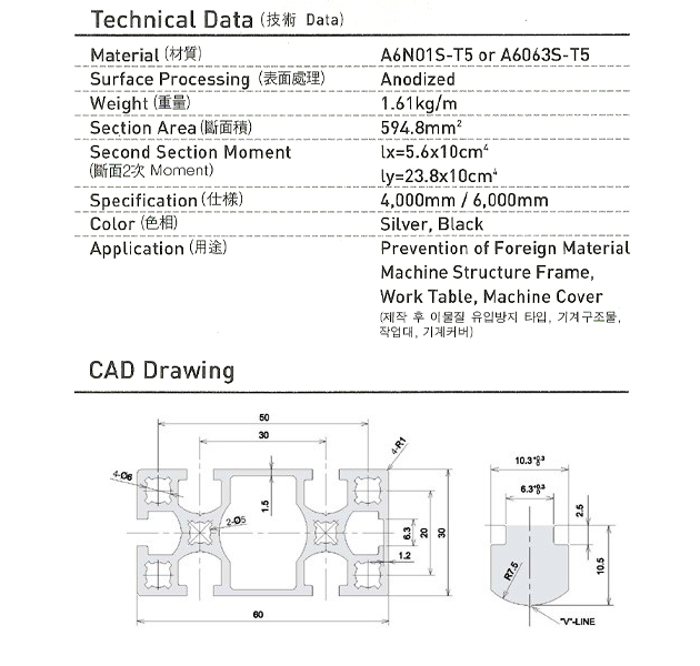 SDNF 3060-S1 30×60 > PROFILE | 베스트프로파일